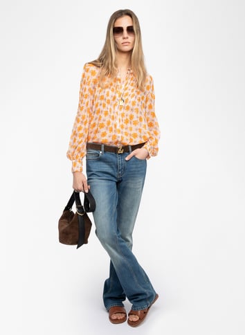 Chemise col rond imprimée ZADIG&VOLTAIRE Beige